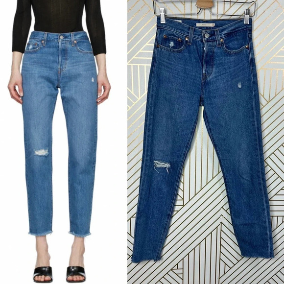 Levi's Wedgie Icon Jeans 100% Cotton‎ Denim Medium Wash Size 24 - Picture 1 of 12